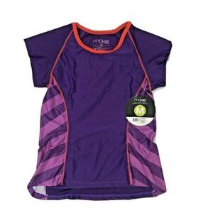 Moxie Cycling Women's Purple Coral Tee Jersey 3 Pockets Dri Wicking Size M NWT